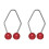 (Red, 1 pairs) Small Dimple Maker for Face, Easy Smile Corrector Tool, Birthday Gift 1