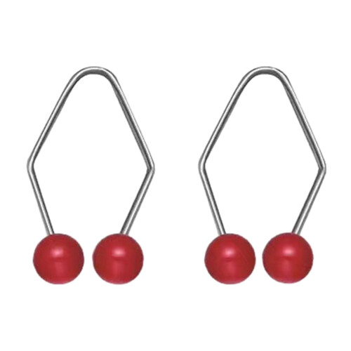 (Red, 1 pairs) Small Dimple Maker for Face, Easy Smile Corrector Tool, Birthday Gift