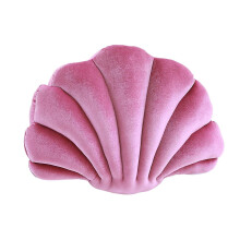(Pink, 34cmx25cm) Cojín Forma Concha Verde, para Sofá Dormitorio y Oficina