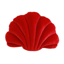 (Red, 34cmx25cm) Coussin Forme Coquillage Vert, pour Canapé Chambre et Bureau