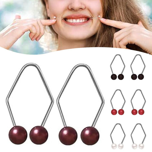 (White, 1 pairs) Small Dimple Maker for Face, Easy Smile Corrector Tool, Birthday Gift 2