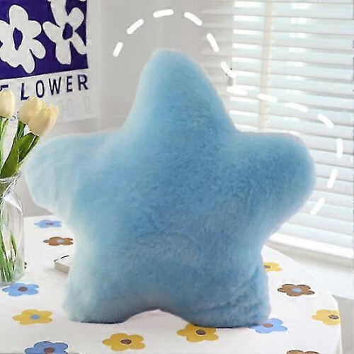 (blue) Coussin Étoile Doux, Coton PP Peluche, Bleu, Décoration 1