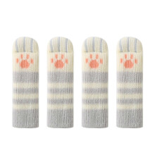 (Grey) 4 Protège-Pieds en Patte de Chat pour Chaises, Antidérapants et Silencieux