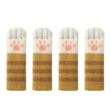 (Yellow) 4 Fundas Patas de Gato para Sillas, Antideslizantes y Silenciosas, Protección Muebles