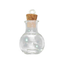 (Style A) 10 Pcs Mini Clear Glass Bottles with Corks for Unique Necklace Pendants & Crafts