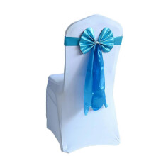 (Lake blue) Écharpe Satin Violet Foncé pour Chaise Mariage, 1 Set avec Strass