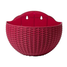(Wine red, small  size) Vaso Semicircolare da Parete 2025, Portafiori Europeo Appendibile per Balcone