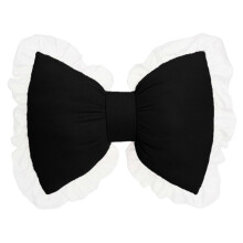 (Black) Cute Bow-Shaped Throw Pillow, Breathable Car Backrest Cushion for Living Room & Bedroom, Black