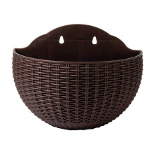 (Coffee, large size) 2025 Wall Mounted Semicircular Flower Pot, Hanging European Vase for Indoor/Outdoor Balcony Decor
