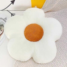 (white) Cojín de Flor de 6 Pétalos 35cm, Almohada Girasol Infantil para Dormitorio y Mar