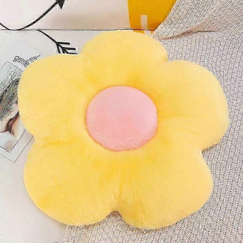 (yellow) Cuscino Fiore a 6 Petali 35cm, Cuscino Girasole Bambini per Camera e Mare