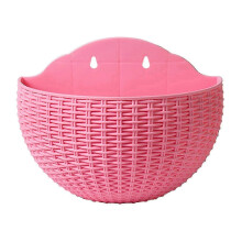 (Pink, large size) 2025 Wall Mounted Semicircular Flower Pot, Hanging European Vase for Indoor/Outdoor Balcony Decor