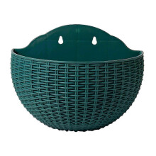 (Dark green, large size) 2025 Wall Mounted Semicircular Flower Pot, Hanging European Vase for Indoor/Outdoor Balcony Decor