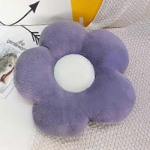 (grey purple) Cuscino Fiore a 6 Petali 35cm, Cuscino Girasole Bambini per Camera e Mare