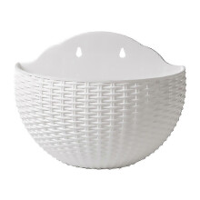 (White, large size) 2025 Wall Mounted Semicircular Flower Pot, Hanging European Vase for Indoor/Outdoor Balcony Decor