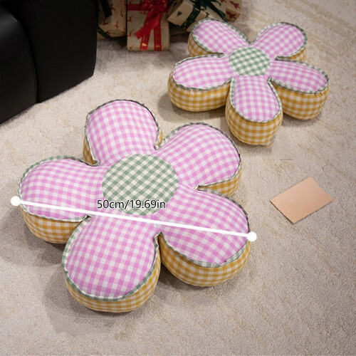 (Pink yellow) Cuscino Pavimento Floreale, Cotone Antiscivolo, Marrone Giallo 2