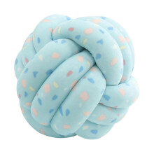 (Blue) Knot Pillow Ball Thick Comfortable Knotted Pillows For Living Room Home Sofa