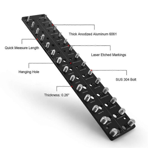 Thread Pitch Gauge 28 Hole Metric Standard Screw Bolt Nut Identifier Tool 2