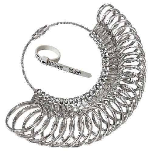 0-13 Metal Ring Sizer Set with Mandrel & Finger Gauge Measuring Tools