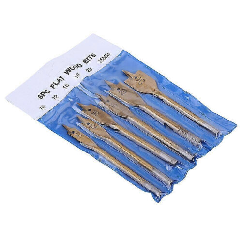 YEMAA 6Pcs 10-25mm Spade Drill Bits High Carbon Steel Woodworking Flat Boring Tools 1