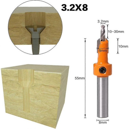 5pcs HSS Tapered Chamfer Drill Bits Woodworking Countersink Tool Kit 1