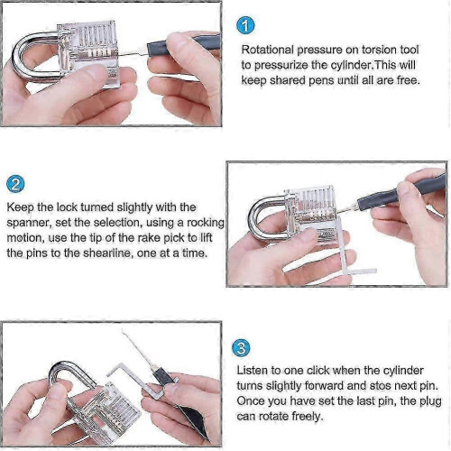 Pro 24-Piece Locksmith Tool Kit with 2 Transparent Training Locks for Practice 2