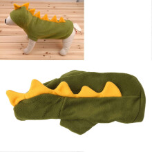 Warm Plush Hooded Dinosaur Costume for Dogs Puppies Cats Kittens Cute Funny M