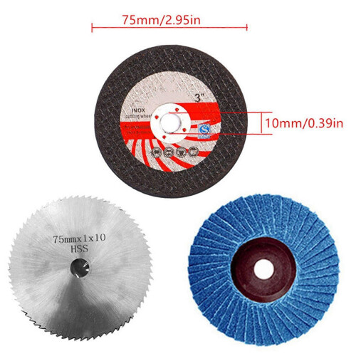 15Pcs 75mm Cutoff Wheels 10mm Arbor Angle Grinder Metal Flap Discs Sanding Tool 1