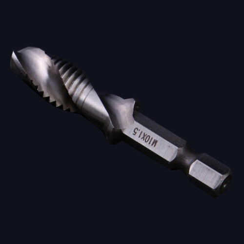 M10 HSS 1/4 Hex Shank Taper Drill Tap Bit Combo Power Tool Accessory 1