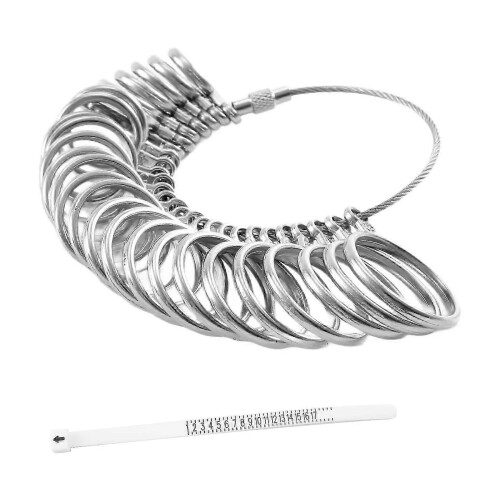 0-13 Metal Ring Sizer Set with Mandrel & Finger Gauge Measuring Tools 2