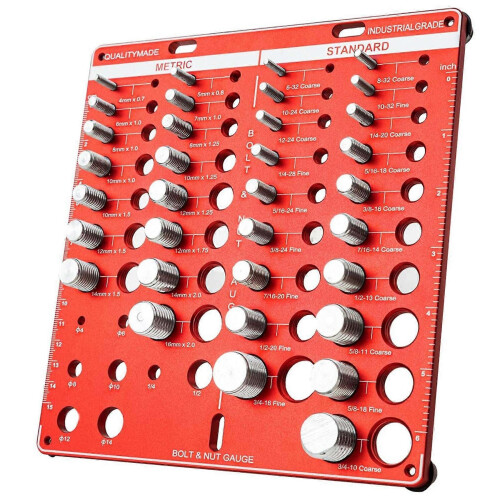 2X Thread Checker 42 Nut and Bolt Gauge Set Metric & SAE Bolt Size Identifier Tool 1