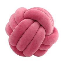 (Light Rose Red) Knot Pillow Ball Thick Comfortable Knotted Pillows For Living Room Home Sofa