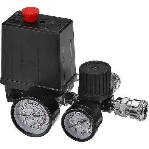 Air Compressor Pressure Switch Control Valve Regulator Gauge 0-180psi 220V Quick Connector