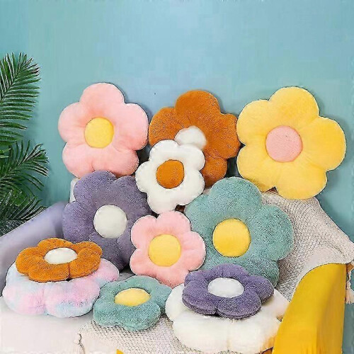(grey purple) Cuscino Fiore a 6 Petali 35cm, Cuscino Girasole Bambini per Camera e Mare 2