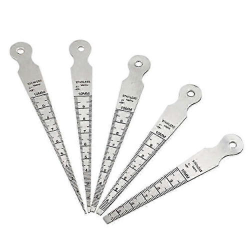 5pc Precision Feeler Gauge Set Tapered Hole Inspection Triangular Wedge Measuring Ruler