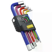 9PCS 6150CRV S2 Hex Allen Torx Key Set Colored Flat Wrench Portable Bike Car Repair DIY