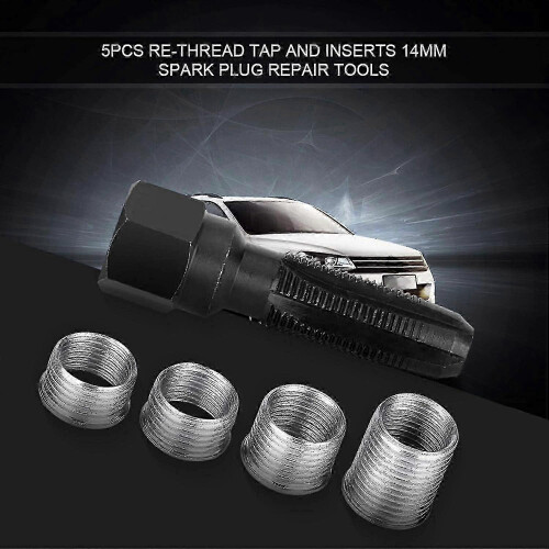 M14 Spark Plug Thread Repair Kit 5pc Inserts Tap Drill Tool 1