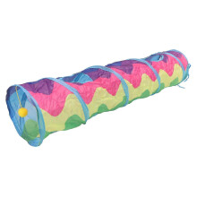 Rainbow Wave Cat Tunnel Straight Shape Fun Interactive Foldable Indoor Kitten Play Tube