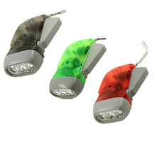 3 Pack Clear Hand Crank Squeeze Flashlight Red Green Black No Batteries for Kids Adults