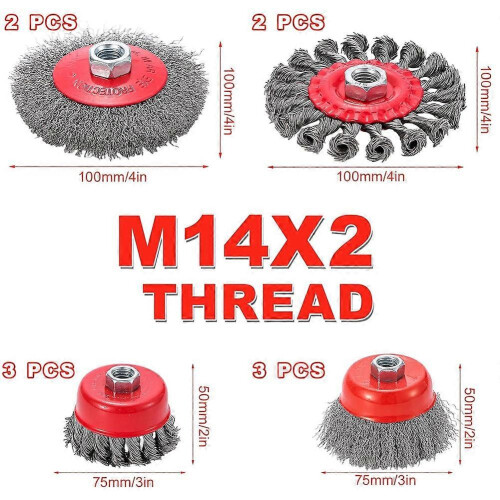 10PCS 4-1/2 Inch Angle Grinder Wire Wheel Set 5/8 Arbor Rust Paint Stripping Brushes 1