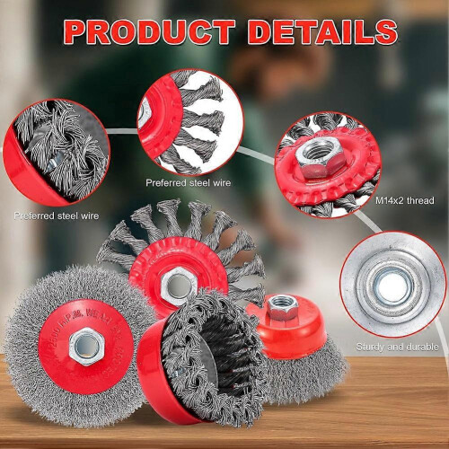10PCS 4-1/2 Inch Angle Grinder Wire Wheel Set 5/8 Arbor Rust Paint Stripping Brushes 2