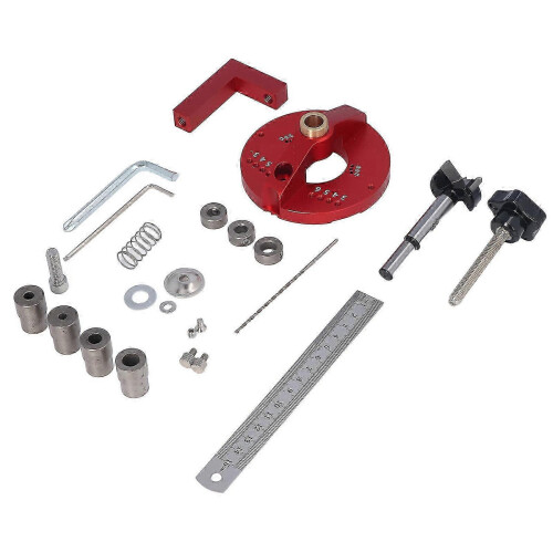 Furniture Woodworking Precision 35mm Hinge Jig Drill Guide Dowelling Drilling Tool Set Kit 1