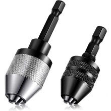 1/4 Hex Shank Keyless Drill Chuck Quick Change Converter Extension Bit Holder