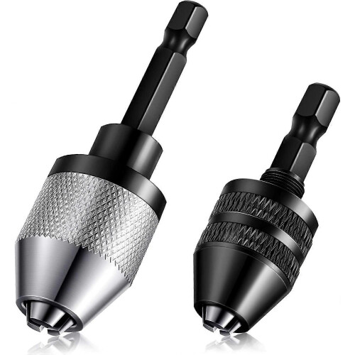 1/4 Hex Shank Keyless Drill Chuck Quick Change Converter Extension Bit Holder