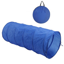 Round Tear-Proof Folding Dog Agility Tunnel Tent for Outdoor Play & Exercise Training