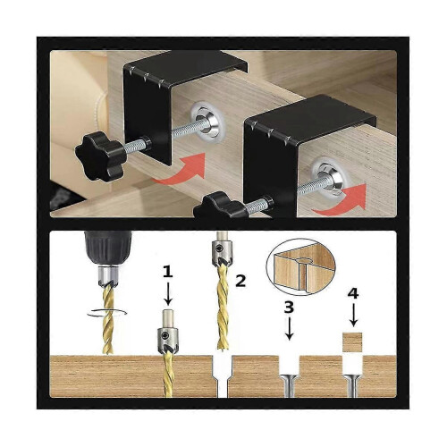 4Pcs Countersink Drill Bits Set Universal Cabinet Hardware C Clamp for Woodworking 1