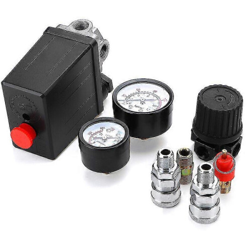 Air Compressor Pressure Switch Control Valve Regulator Gauge 0-180psi 220V Quick Connector 1