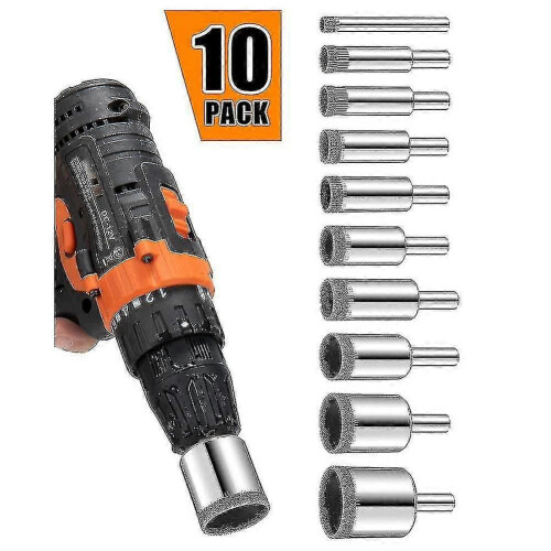 10Pcs Diamond Drill Bit Set for Glass Ceramic Porcelain Marble Granite 2