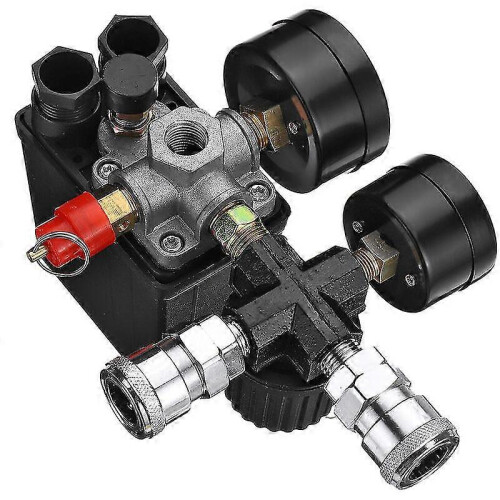 Air Compressor Pressure Switch Control Valve Regulator Gauge 0-180psi 220V Quick Connector 2
