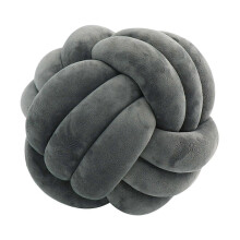 (Dark Gray) Coussin Nœud Boule Épais, Confortable pour Salon et Canapé